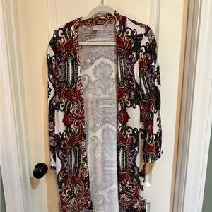 Chico's Red and Black Patterned Knit Top